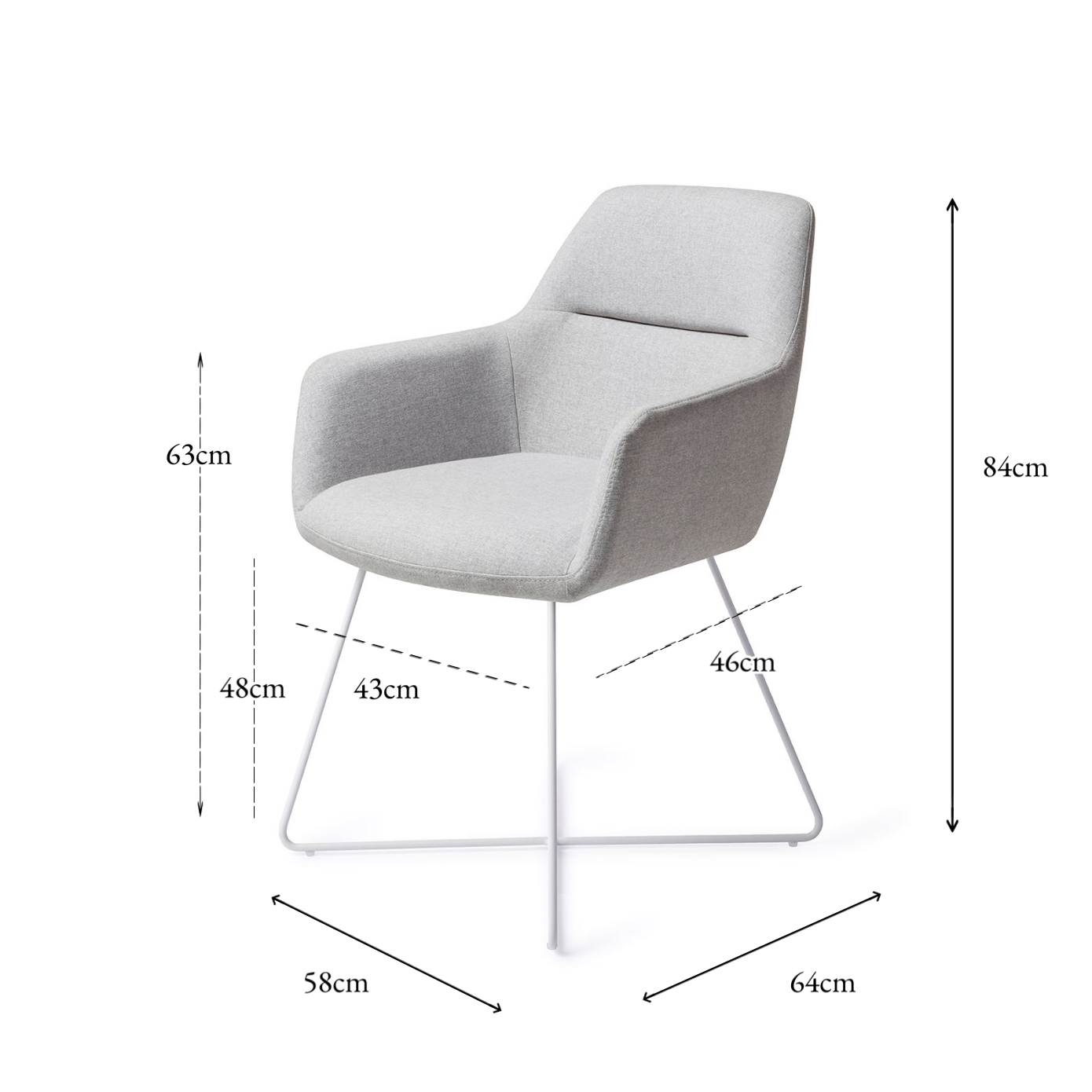 Kinko Dining Chair Cloud Cross White