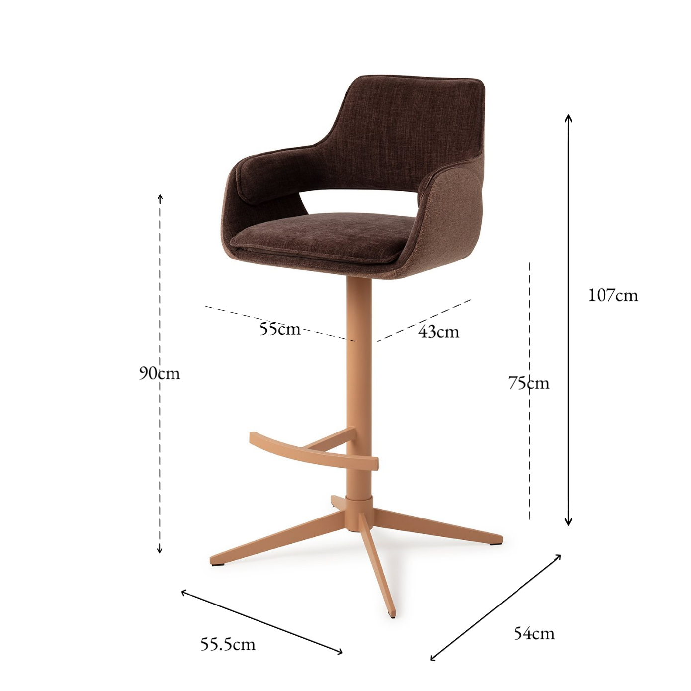 Oketo Bar Chair Chestnut Chase Bar