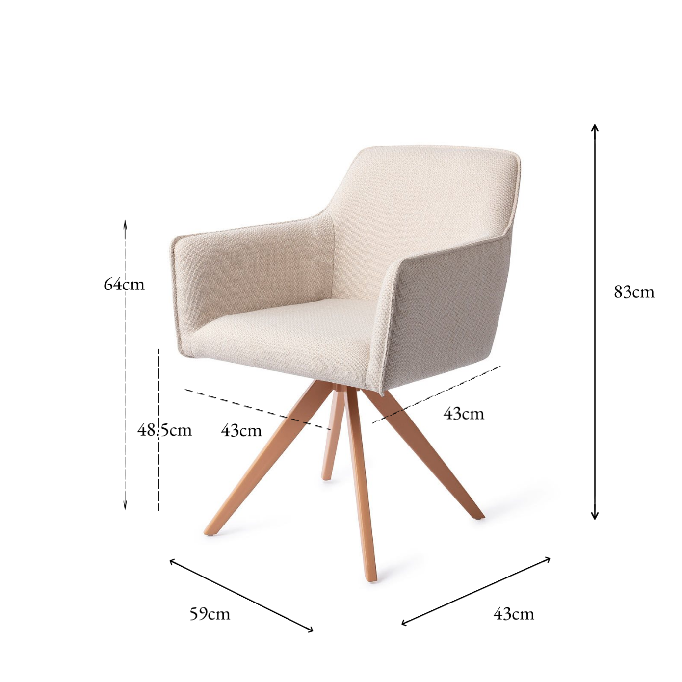 Hofu Dining Chair Enoki Turn Peach